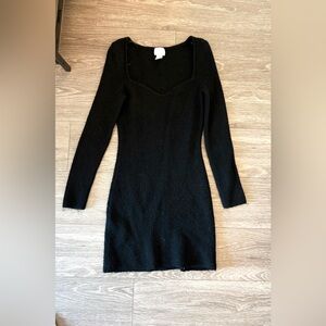 H&M Elegant Black Long Sleeve Dress